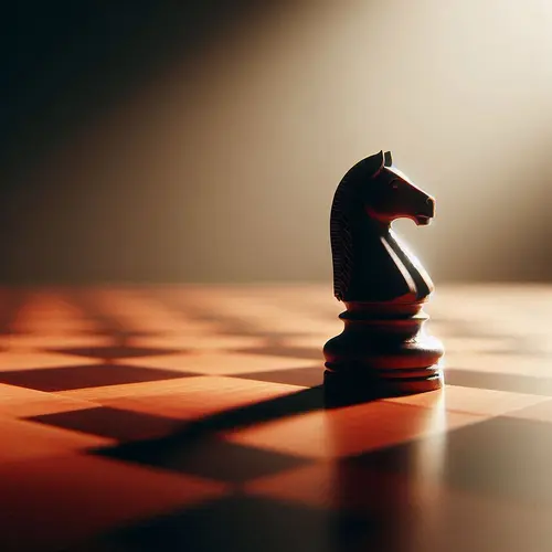 A single knight on a chessboard